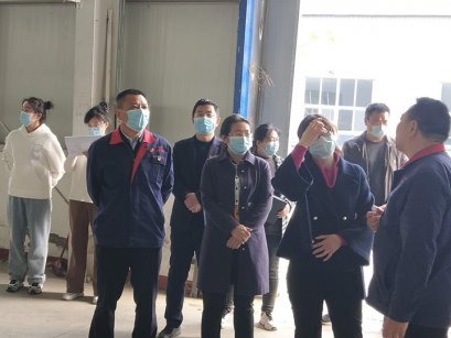 市商务局李局长、区杨区长一行到公司模压制品鞋调研